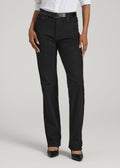 Harper High-Rise Straight Stretch Jeans for Tall Women in Black