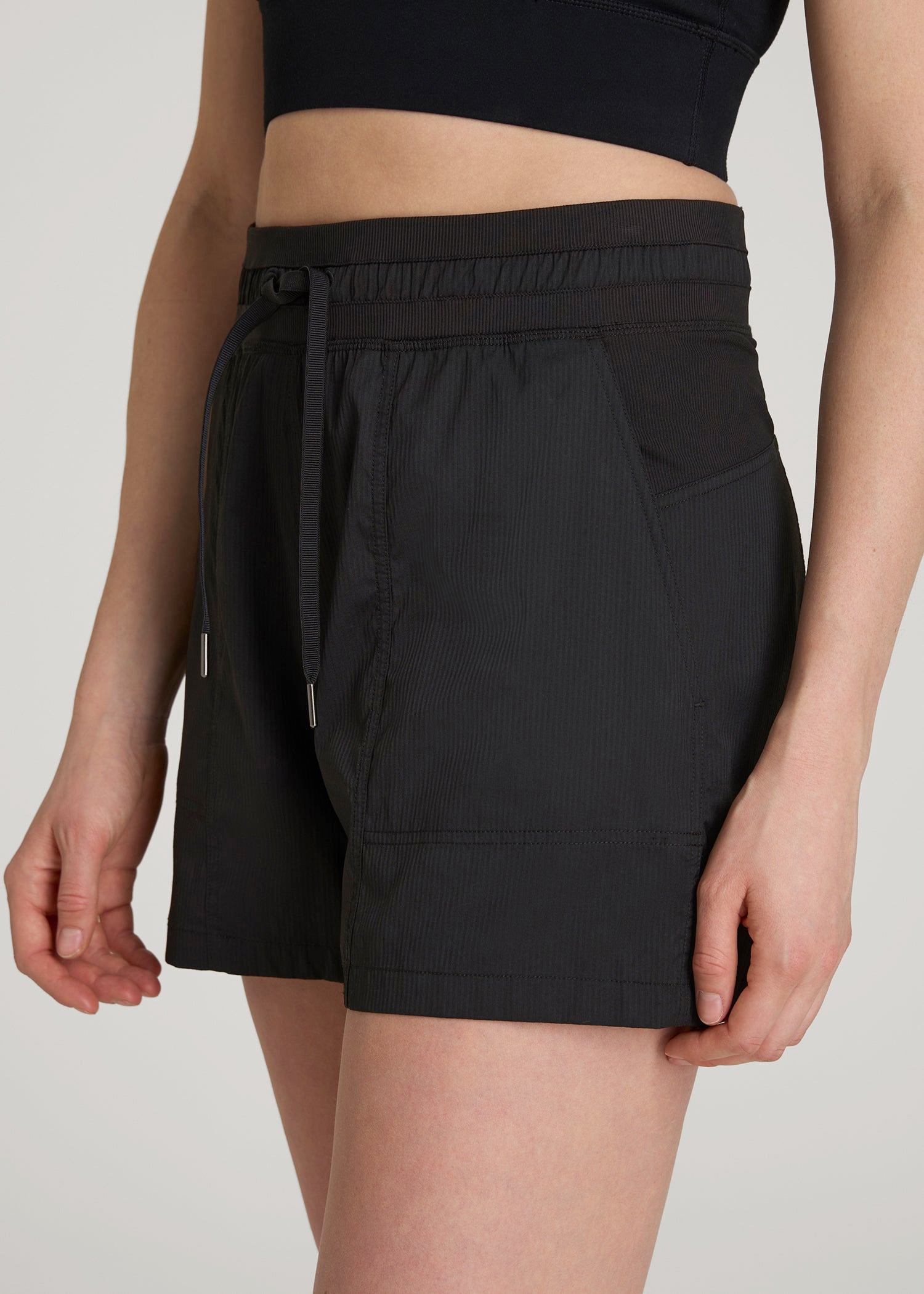 High-Rise After Practice Shorts for Tall Women in Black
