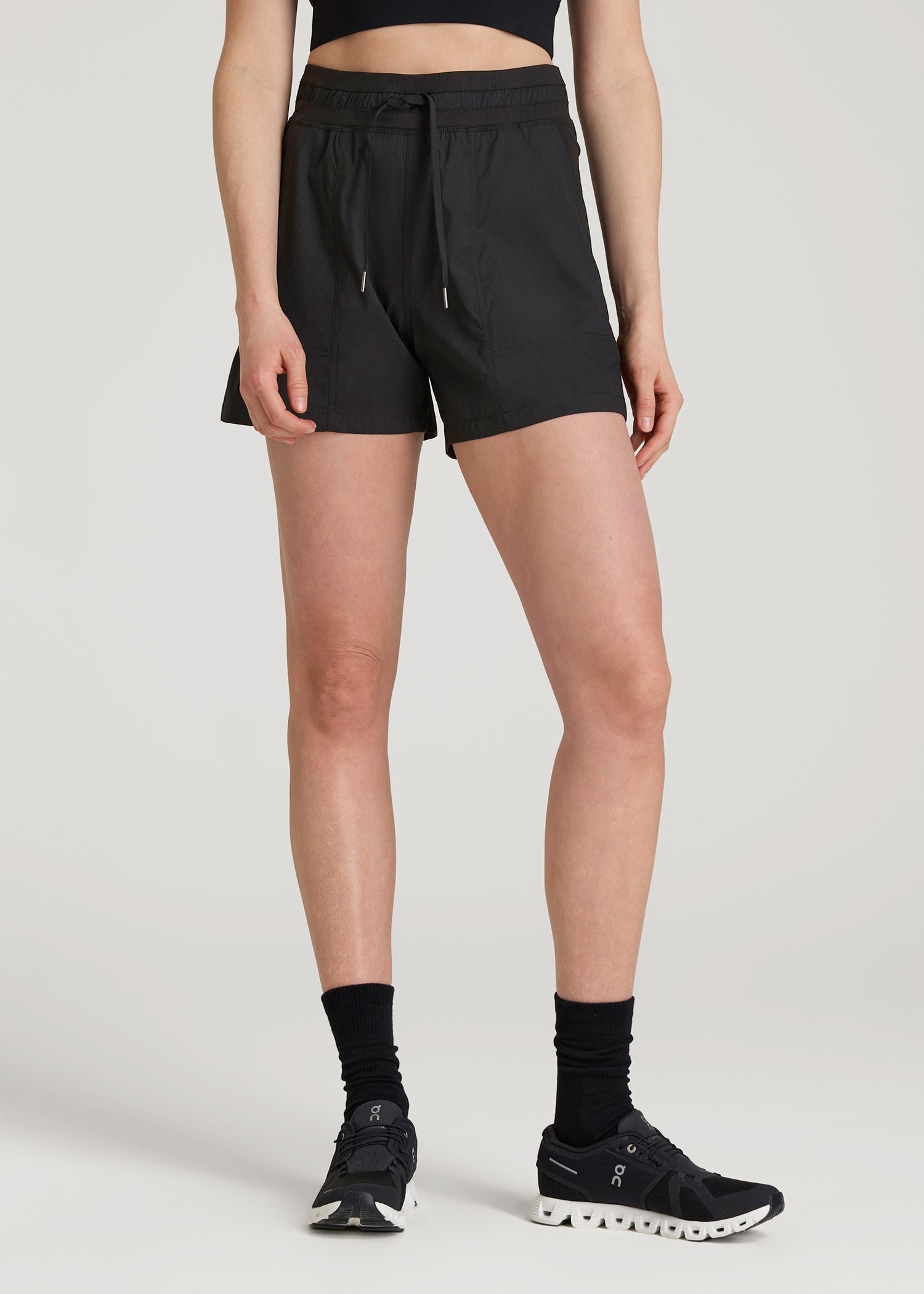High-Rise After Practice Shorts for Tall Women in Black