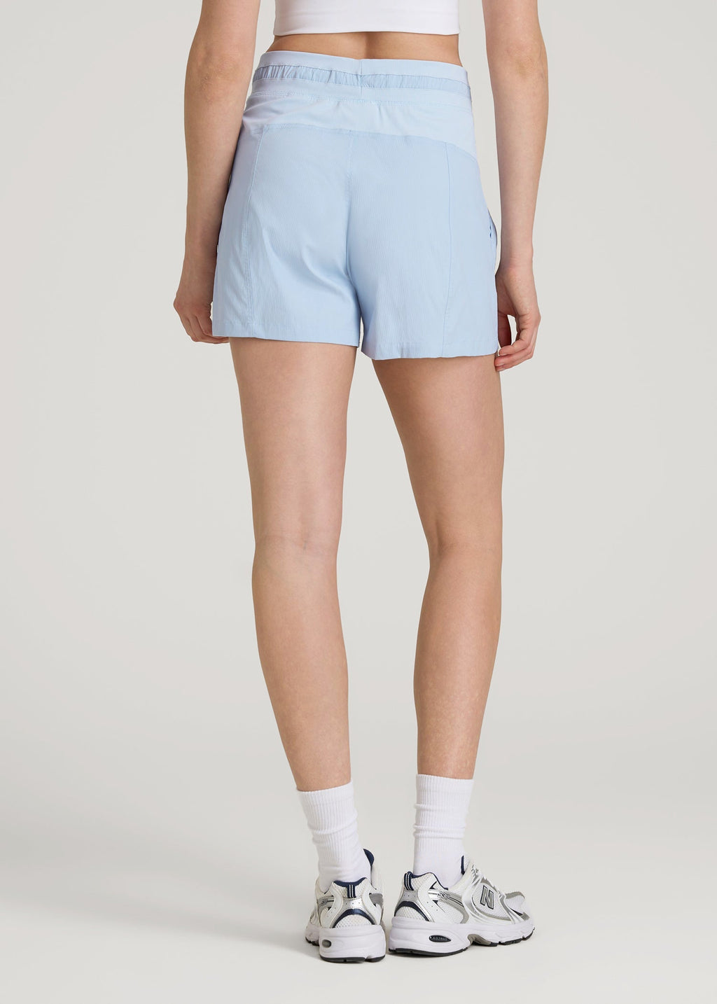 High-Rise After Practice Shorts for Tall Women in Ice Blue