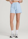 High-Rise After Practice Shorts for Tall Women in Ice Blue