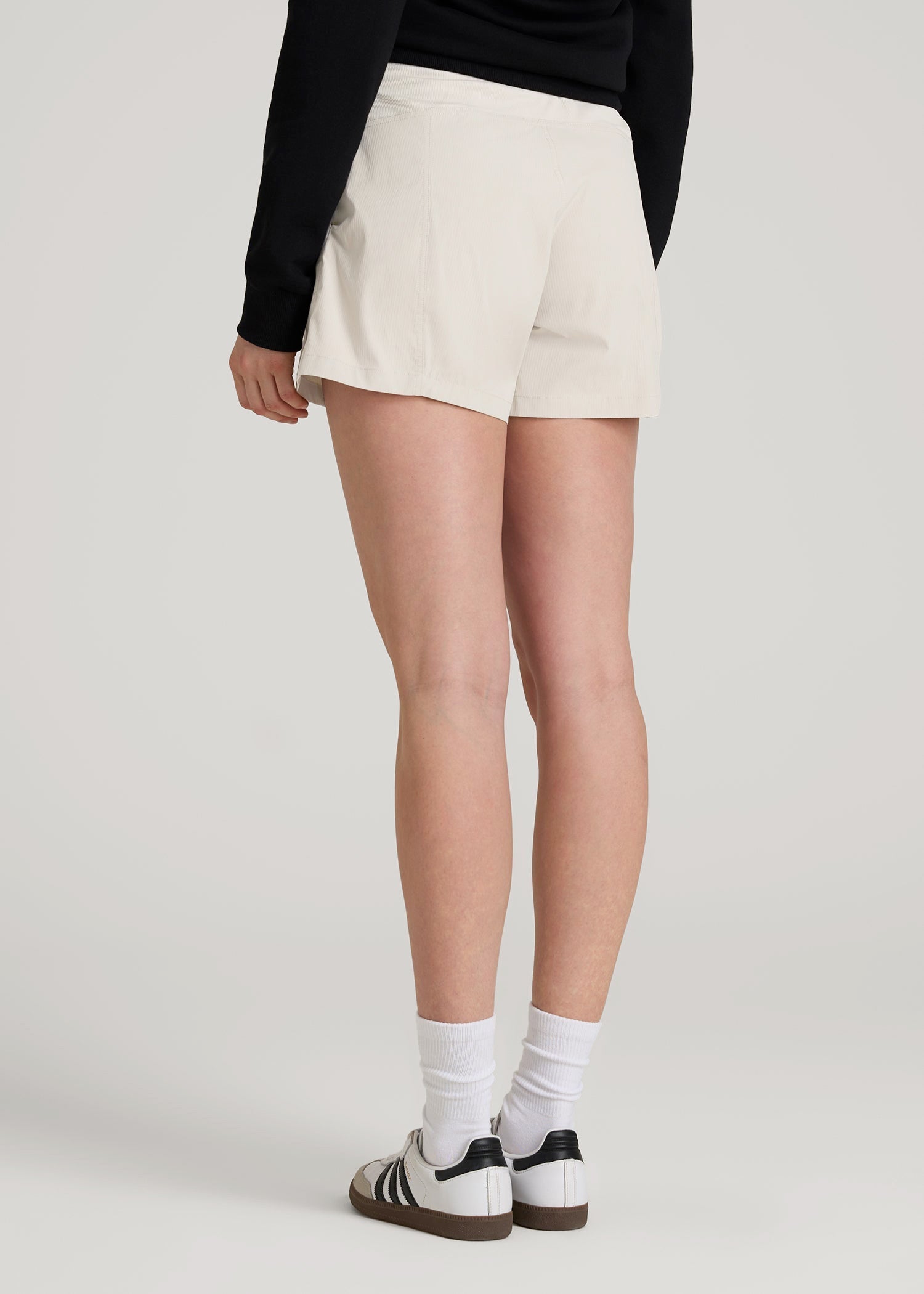 High-Rise After Practice Shorts for Tall Women in Stone