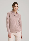 Long Sleeve Active Half-Zip Pullover Jacket for Tall Women in Desert Rose Mix