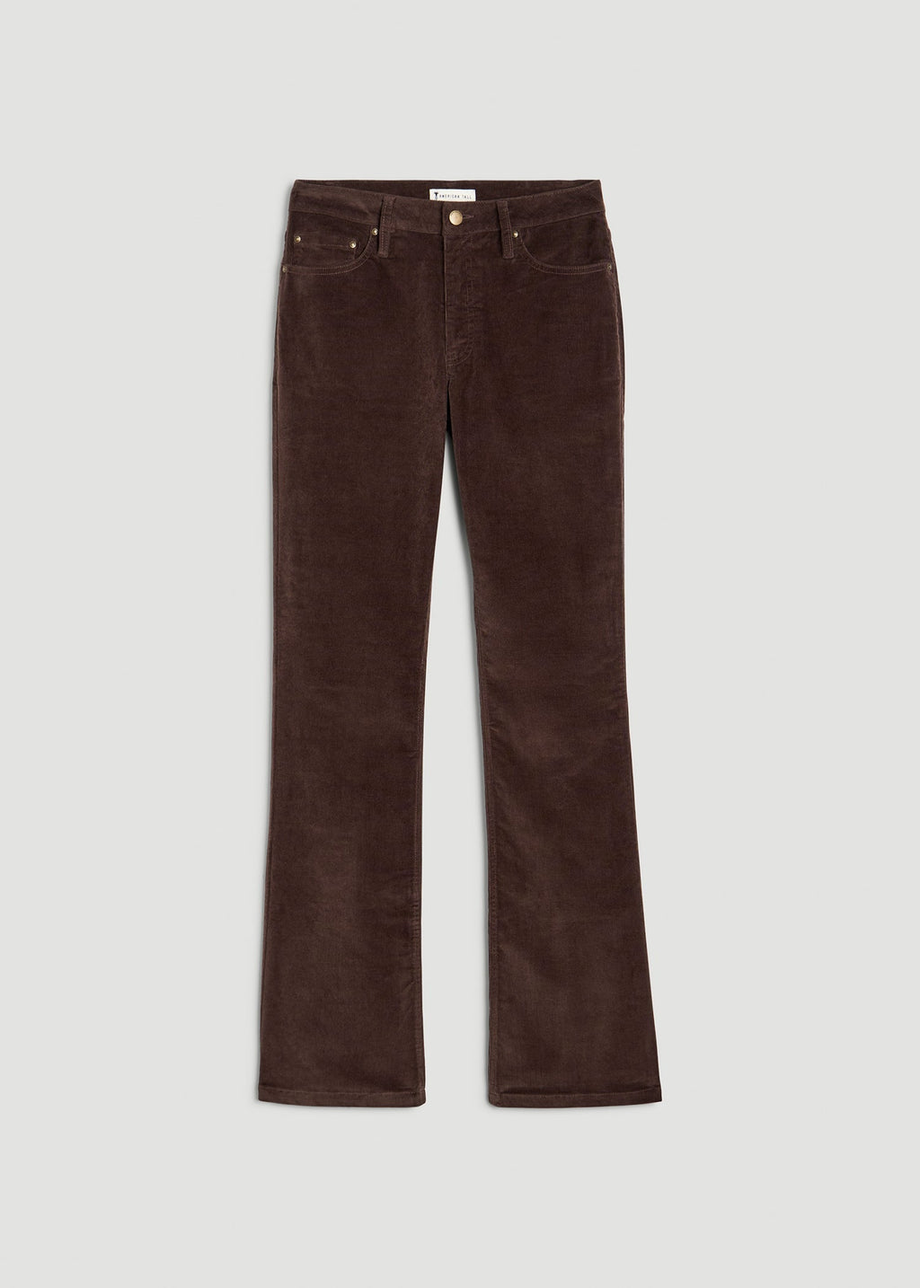 Mid-Rise Mini Bootcut Corduroy Pants for Tall Women in Espresso