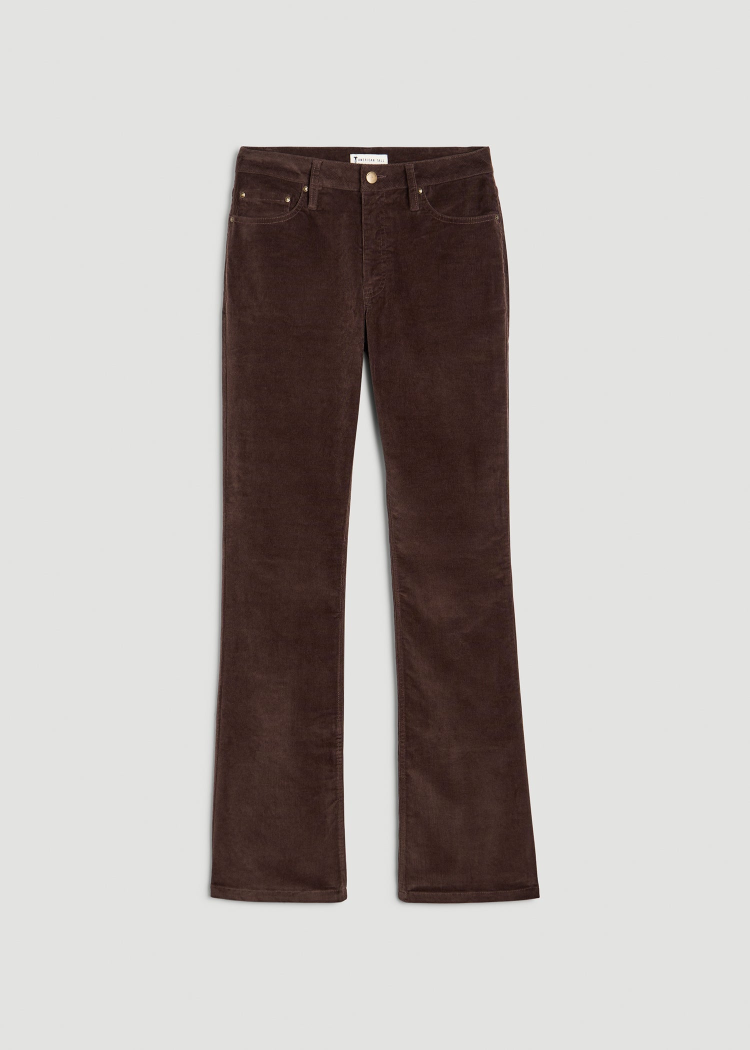Mid-Rise Mini Bootcut Corduroy Pants for Tall Women in Espresso