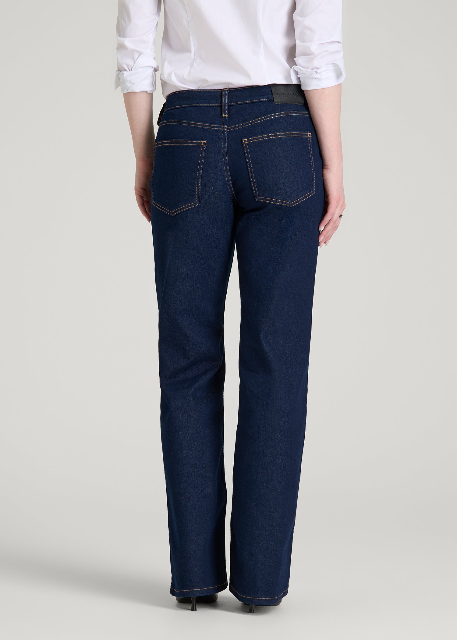 Quinn Mid-Rise Relaxed Fit Jeans for Tall Women in Deep Indigo Wash