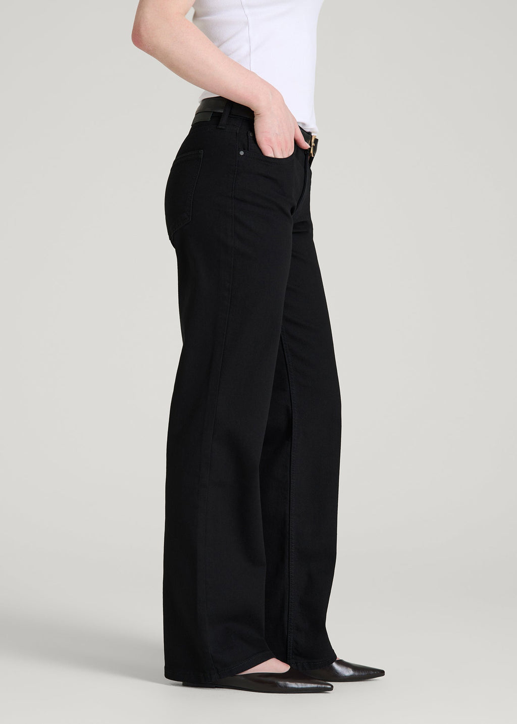Quinn Mid-Rise Relaxed Fit Jeans for Tall Women in Optimum Black