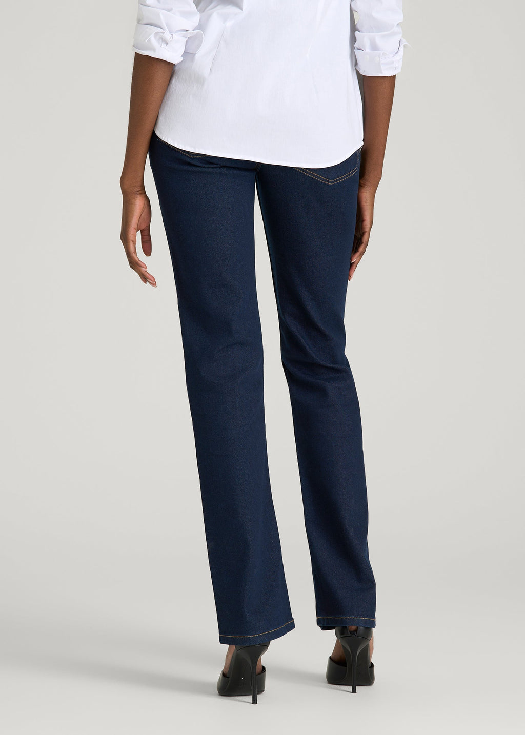 Sadie Mid-Rise Straight Fit Jeans for Tall Women in Deep Indigo Wash