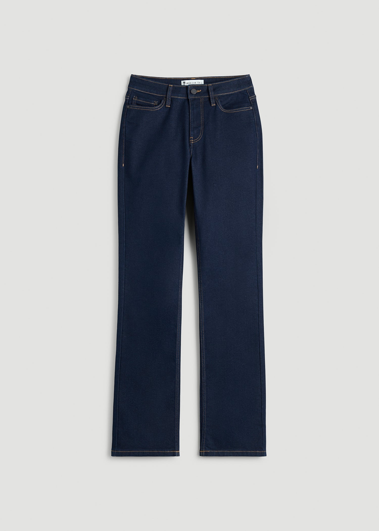 Sadie Mid-Rise Straight Fit Jeans for Tall Women in Deep Indigo Wash
