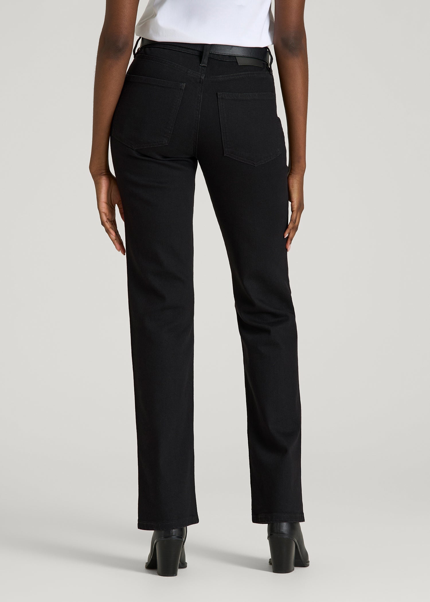 Sadie Mid-Rise Straight Fit Jeans for Tall Women in Optimum Black