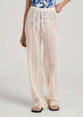 Openwork Knit Pants for Tall Women in Natural