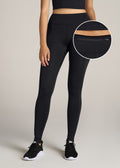 Active Leggings with Pockets for Tall Women in Black