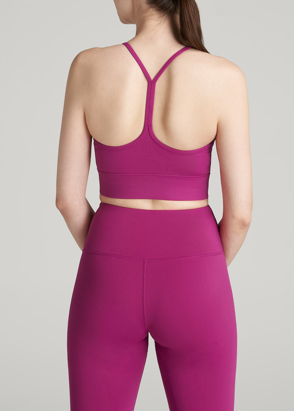 Racerback Sports Bra for Tall Women in Pink Orchid