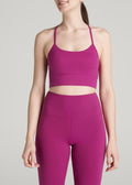 Racerback Sports Bra for Tall Women in Pink Orchid