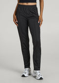 Ultra Lightweight Tricot Athletic Stripe Pants for Tall Women in Black And Black