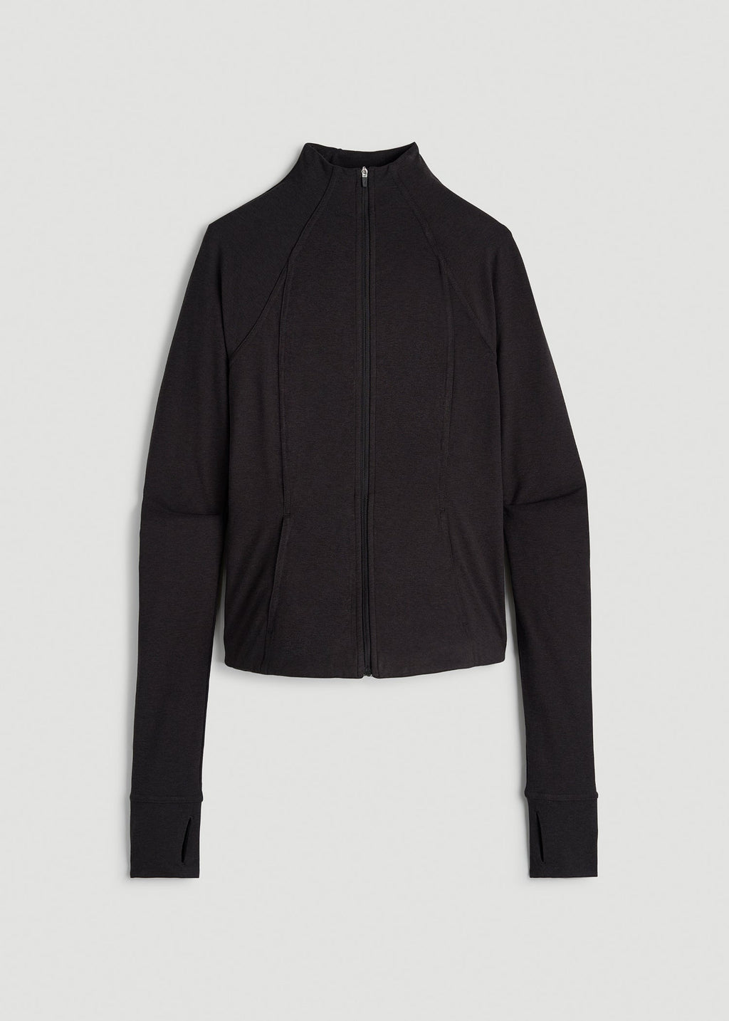 Ultra Soft Athletic Zip Up Jacket for Tall Women in Black Mix