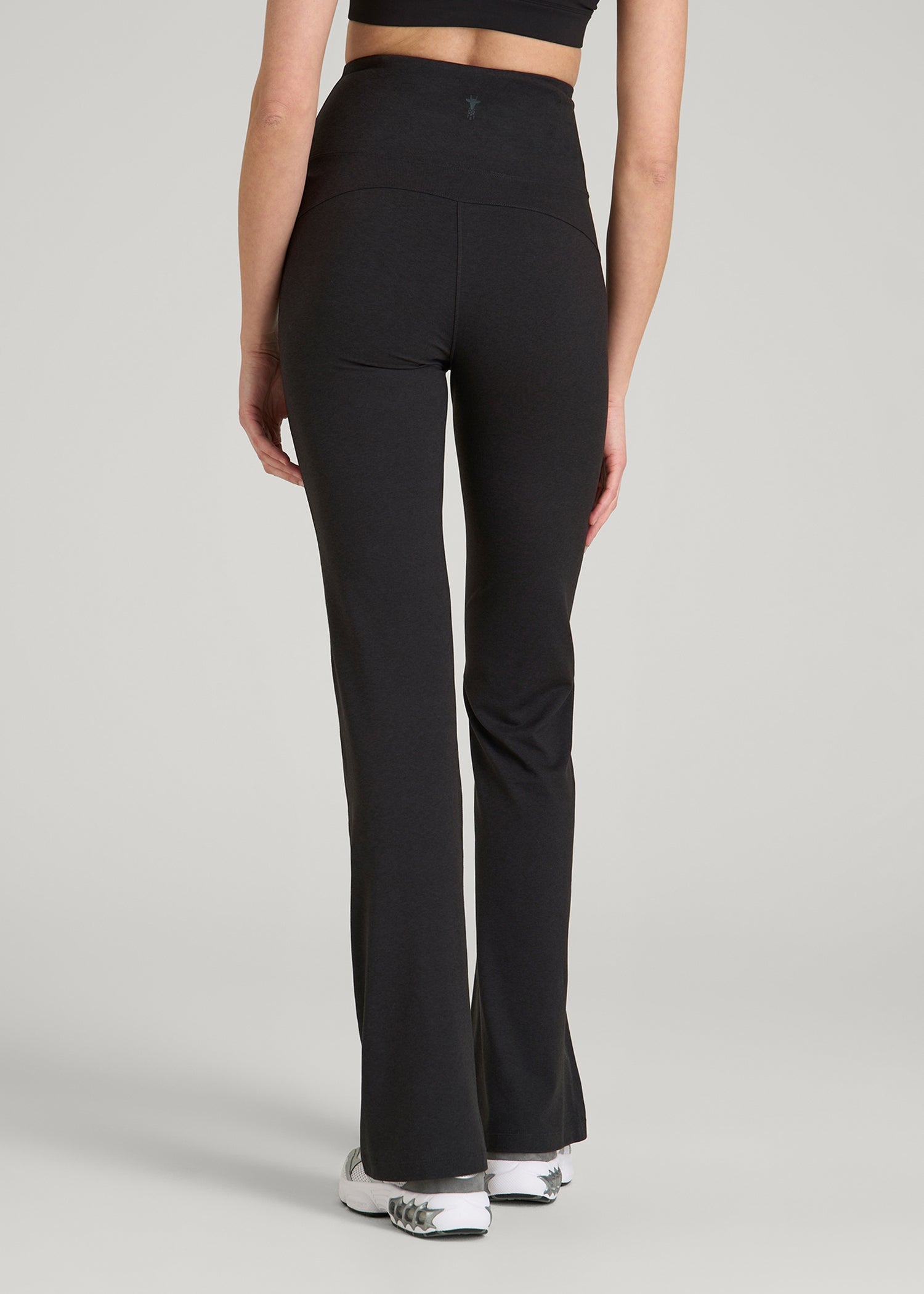 Ultra Soft High Rise Flare Yoga Pants for Tall Women in Black Mix