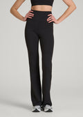 Ultra Soft High Rise Flare Yoga Pants for Tall Women in Black Mix