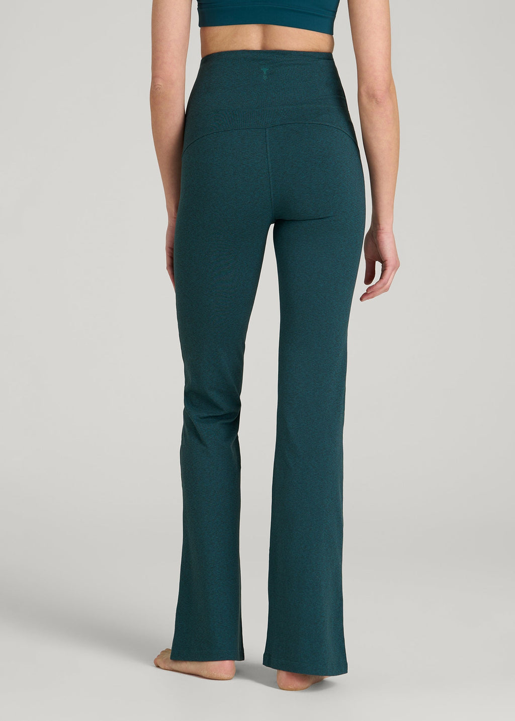 Ultra Soft High Rise Flare Yoga Pants for Tall Women in Deep Teal Mix