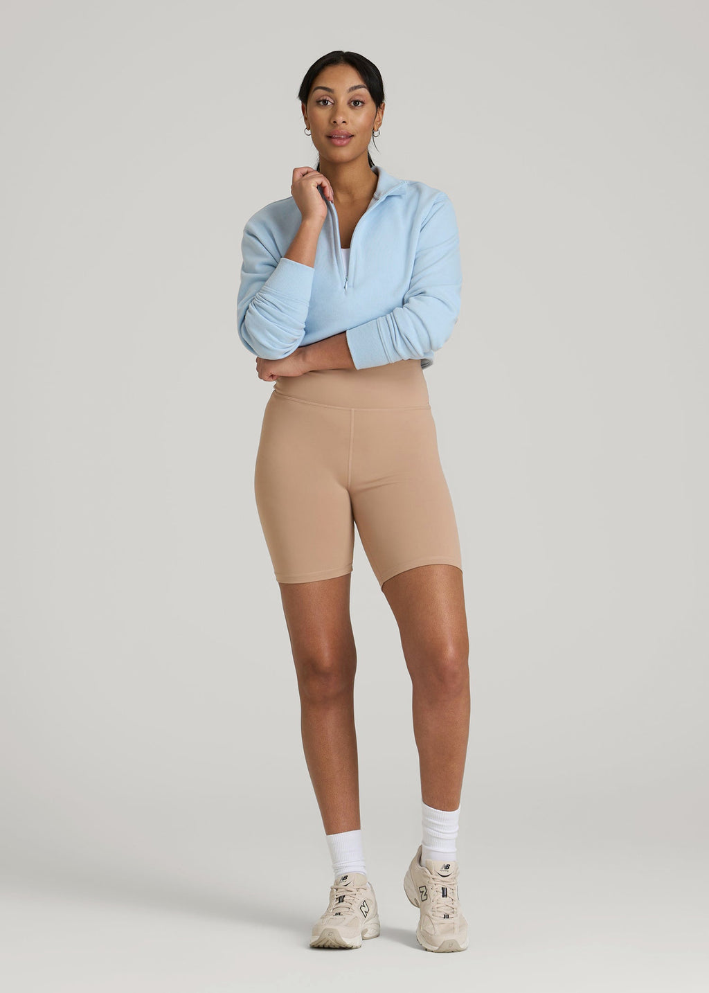 Balance Bike Shorts for Tall Women in Sun Tan