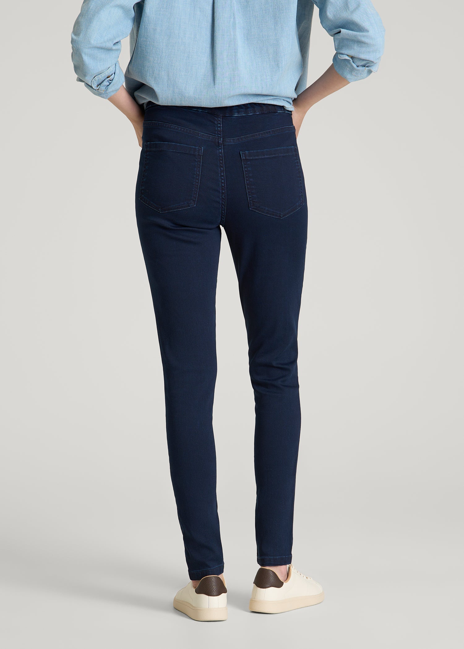 Jeggings for Tall Women in Deep Indigo Wash