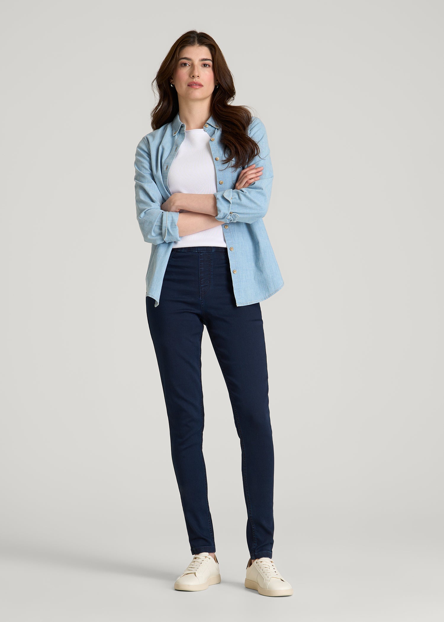 Jeggings for Tall Women in Deep Indigo Wash