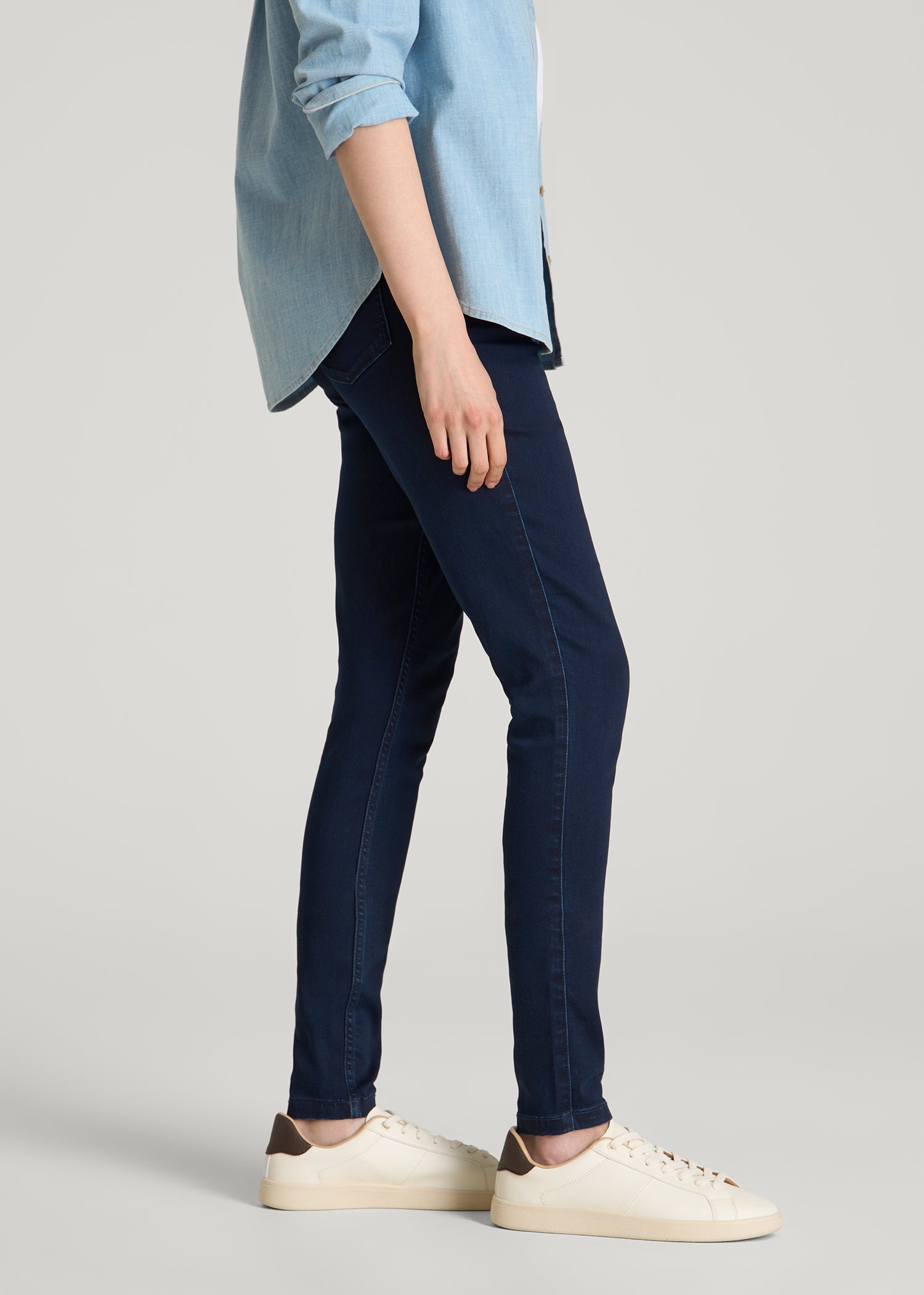 Jeggings for Tall Women in Deep Indigo Wash