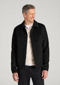 Wool Harrington Jacket for Tall Men in Black