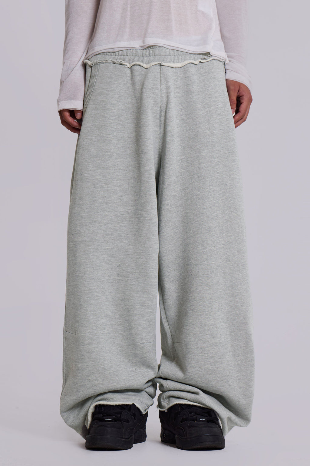 Grey Marl Baggy Monster Joggers