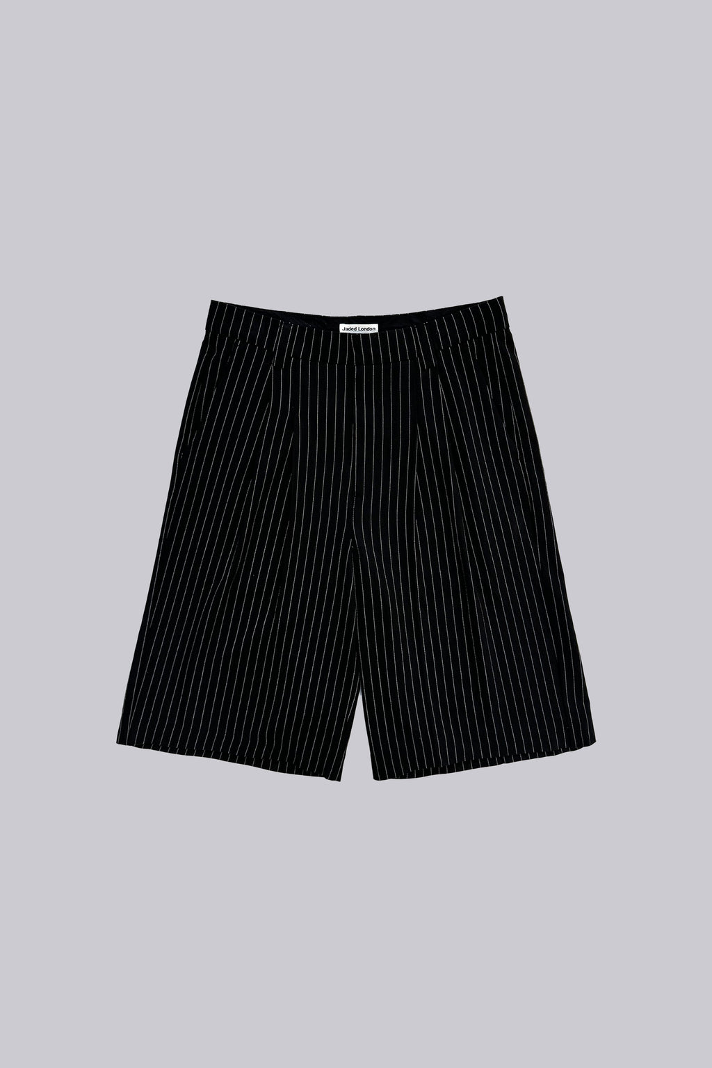 Black Pinstripe Goliath Baggy Shorts