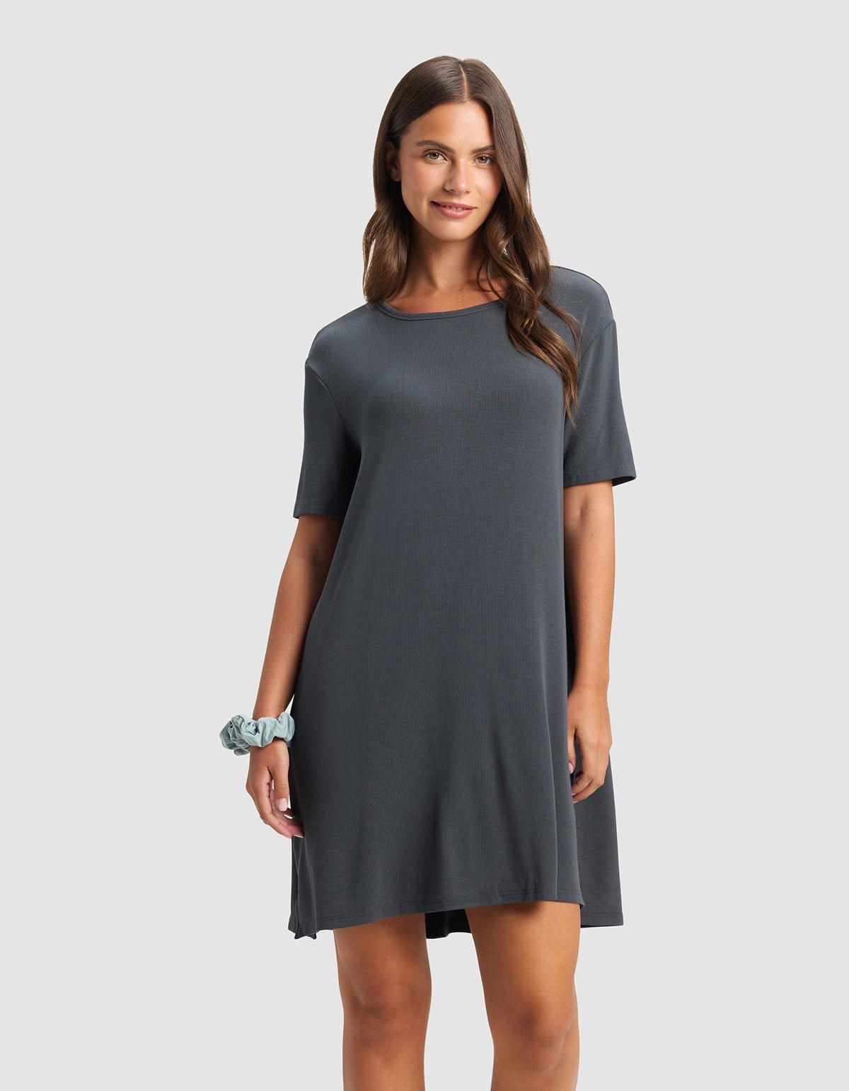 Women's Bamboo Rib-Knit Boyfriend Sleep Dress