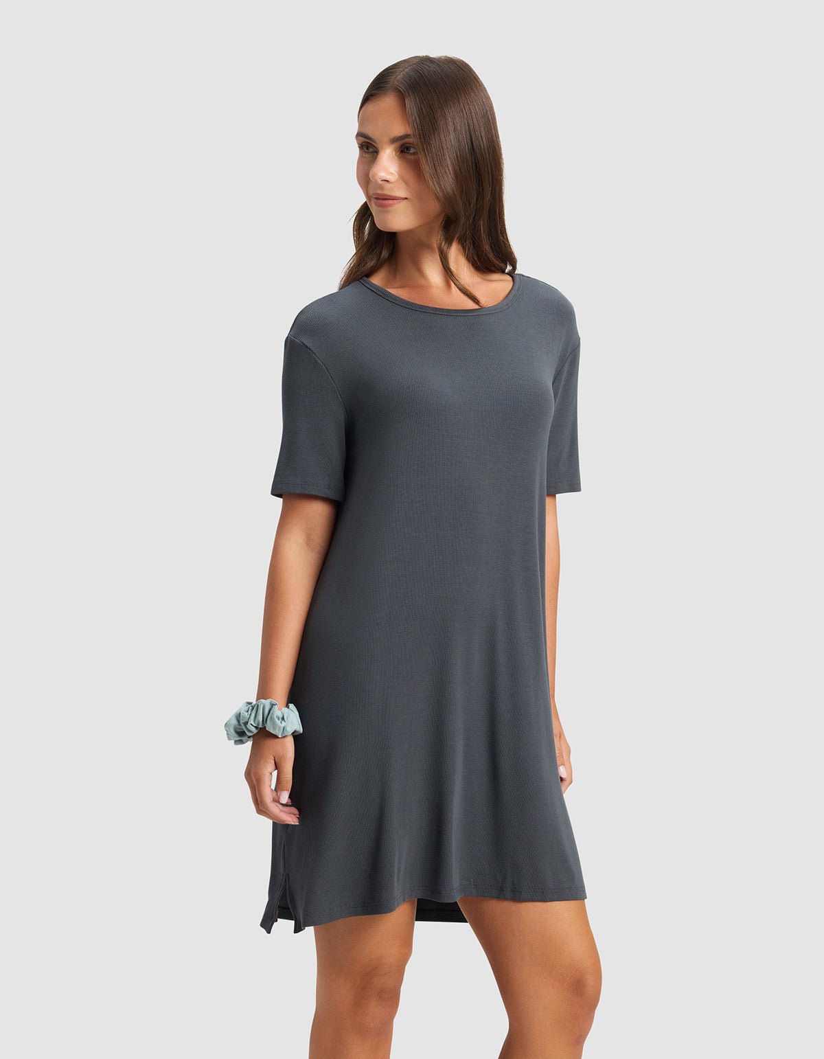 Women's Bamboo Rib-Knit Boyfriend Sleep Dress