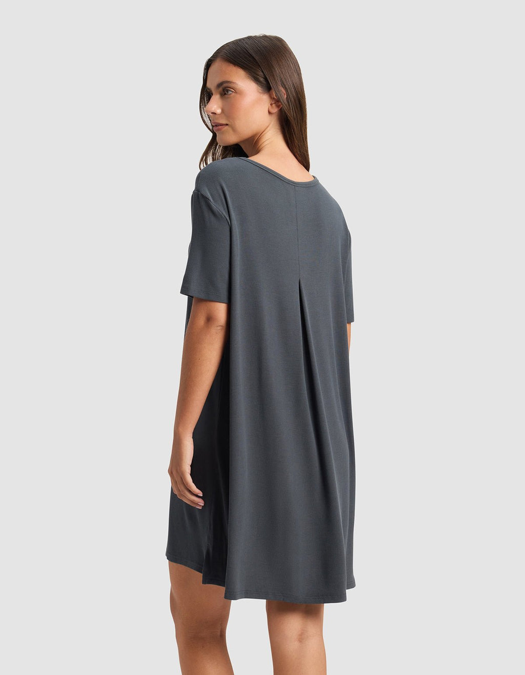 Women's Bamboo Rib-Knit Boyfriend Sleep Dress