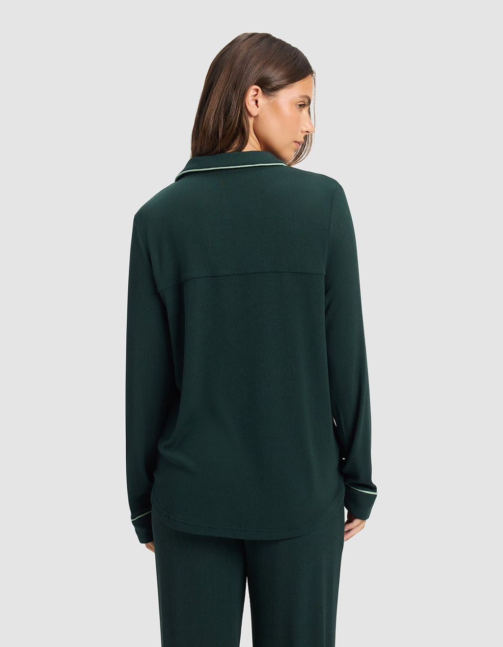 Women's Bamboo Rib-Knit Classic Long Sleeve Pajama Top - Last Chance