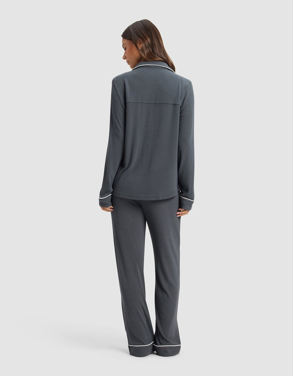 Women's Bamboo Rib-Knit Classic Long Sleeve Pajama Set