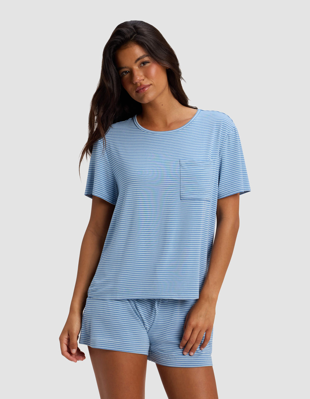 Women's Bamboo Stretch-Knit Lounge Tee & Shorts Set