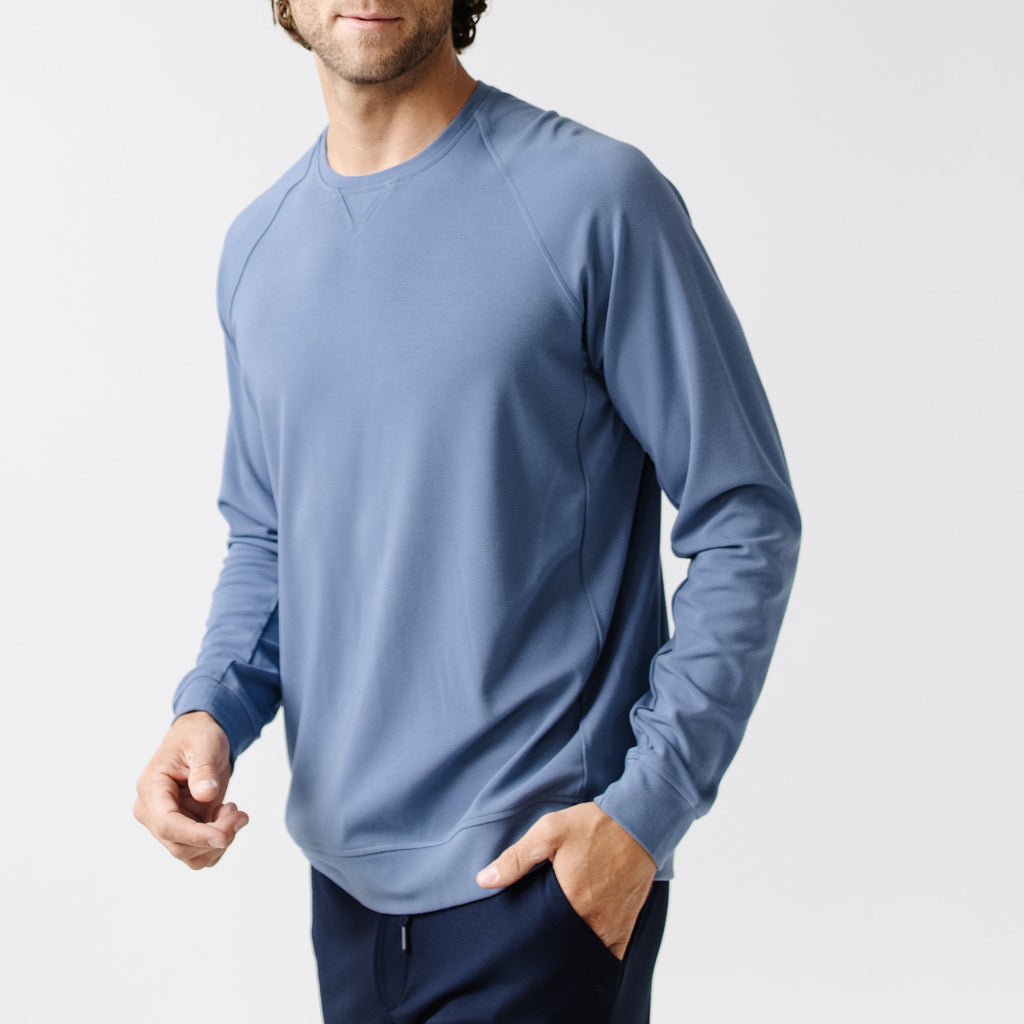 Men's Brushed Bamboo Pullover Crew - Last Chance