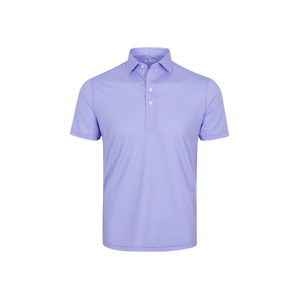 Featherweight Flex Polo Brookline Lavender With Turquoise Stripe