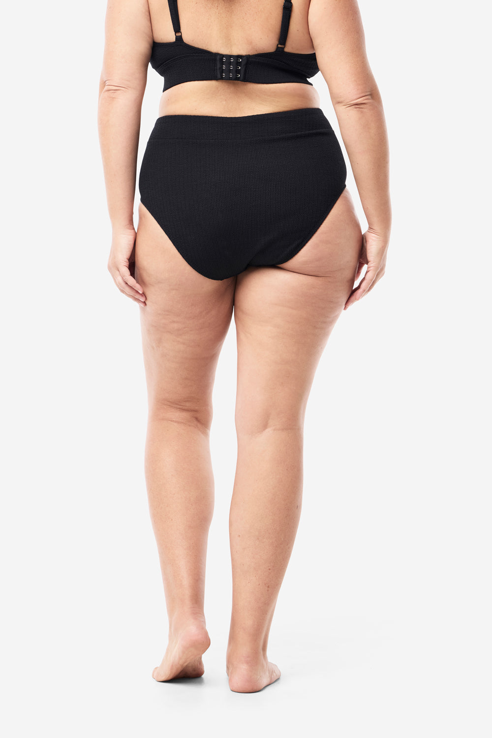Byron High Waisted Bikini Bottom - Black Texture