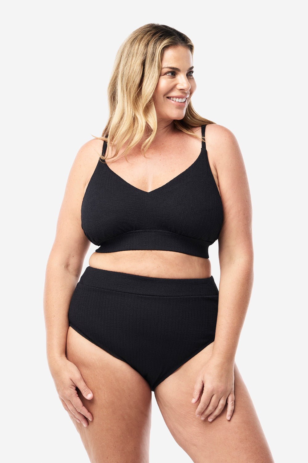Byron Adjustable Bikini Top - Black Texture