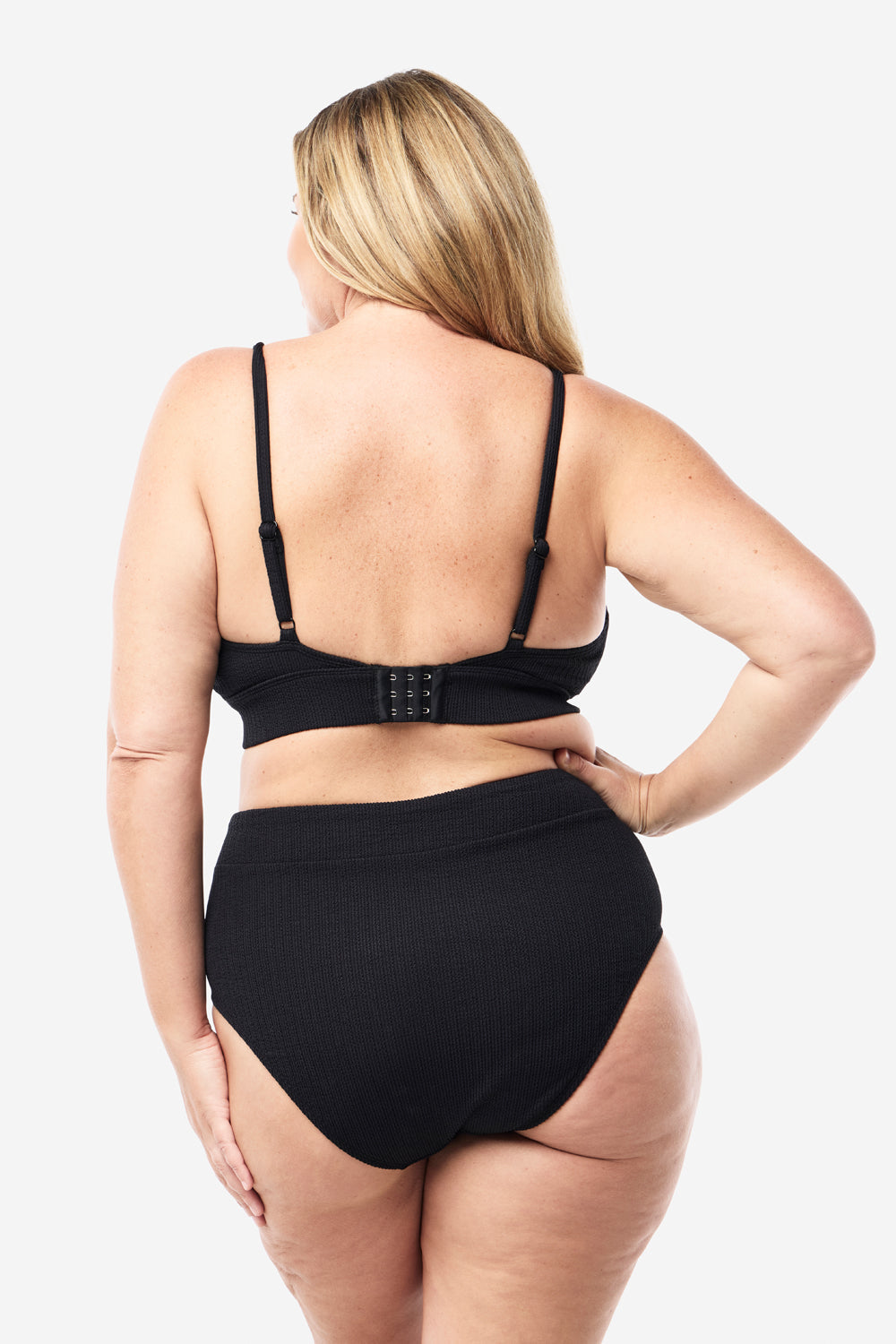 Byron Adjustable Bikini Top - Black Texture