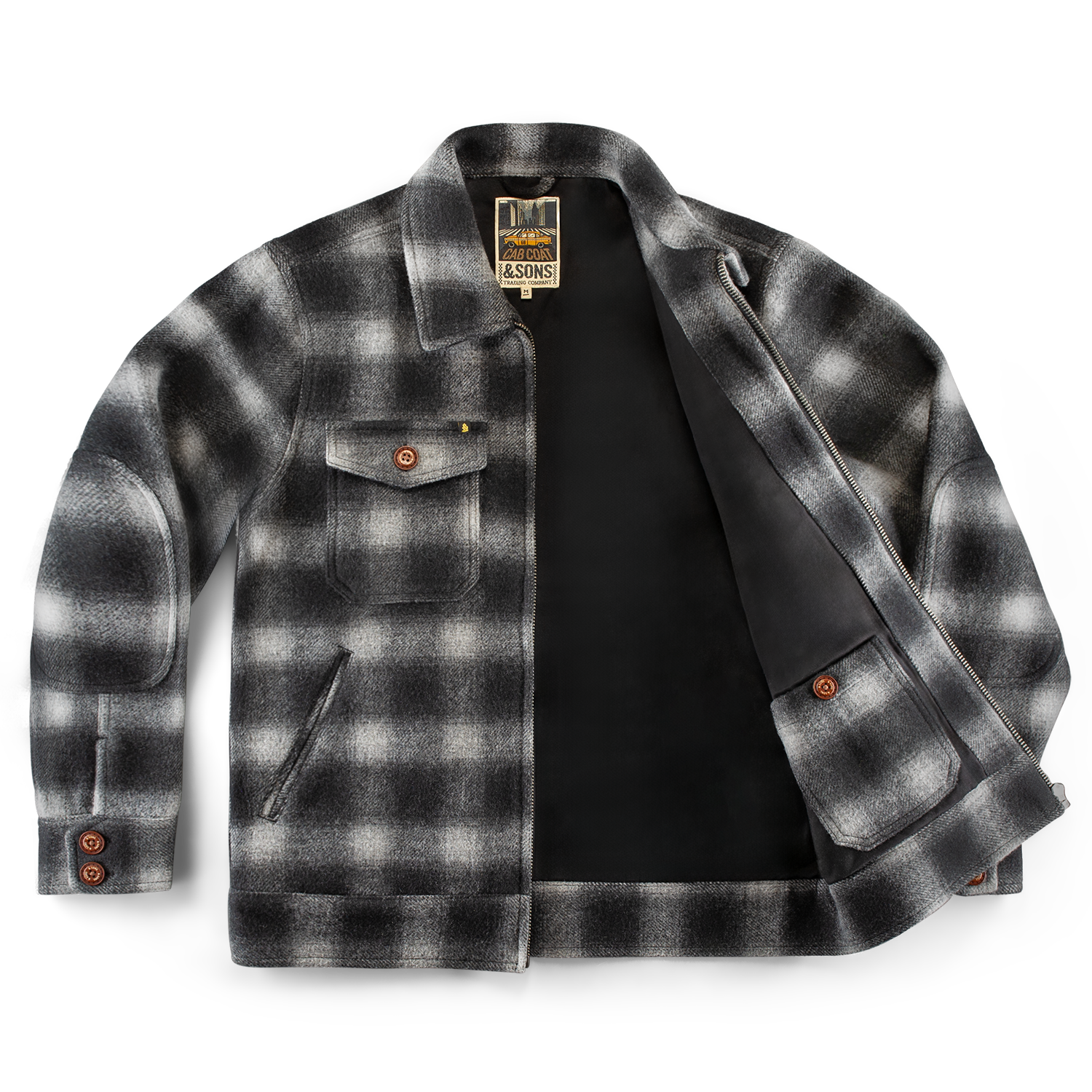 &SONS Cab Coat Grey Check