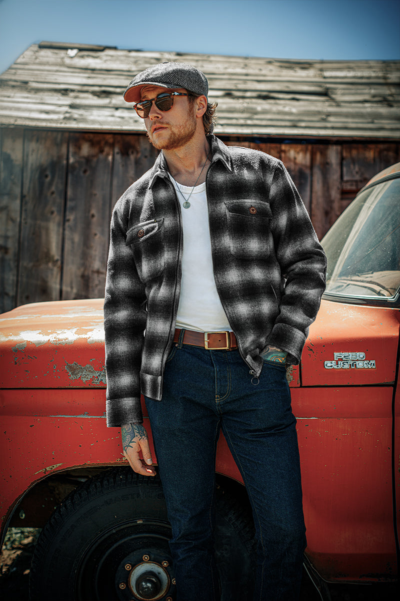 &SONS Cab Coat Grey Check