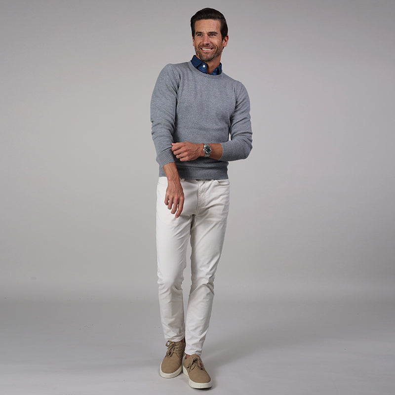 Semi-Spread Collar Polo Blue Polka Dot