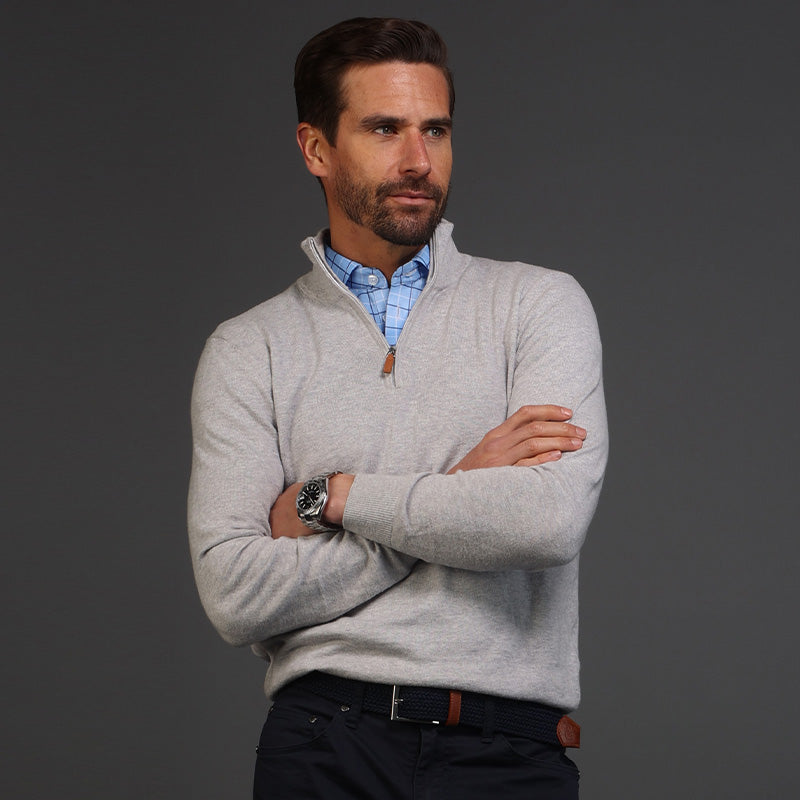 Semi-Spread Collar Polo Pienza Blue Windowpane