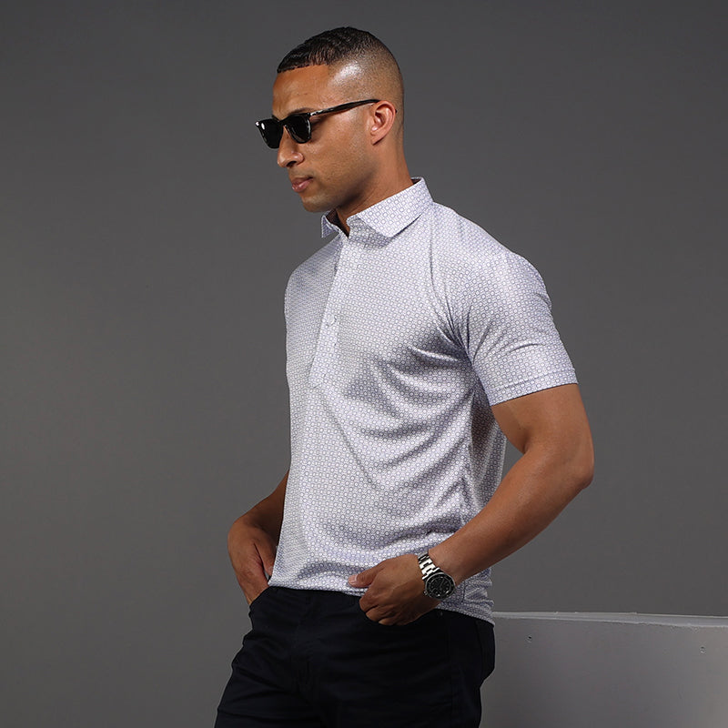Semi-Spread Collar Polo Scottsdale Navy Spheres Original
