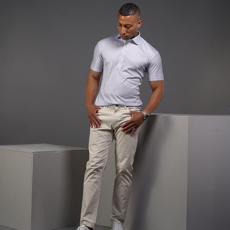Semi-Spread Collar Polo Scottsdale Navy Spheres Original