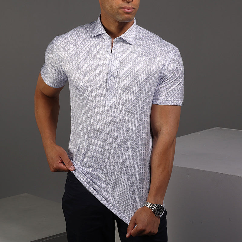 Semi-Spread Collar Polo Scottsdale Navy Spheres Original