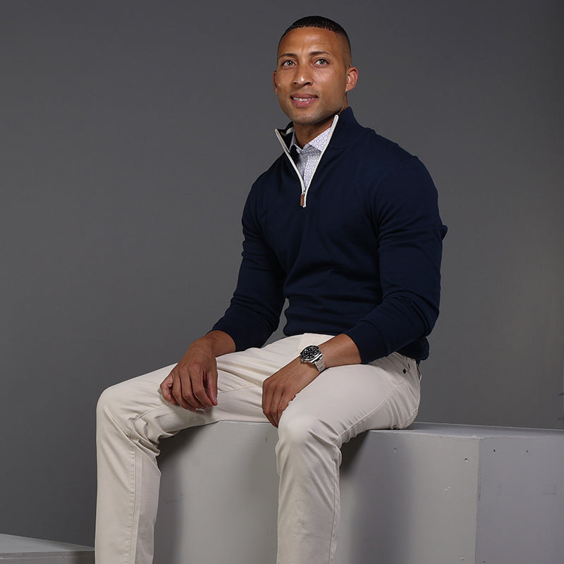 Semi-Spread Collar Polo Scottsdale Navy Spheres Original