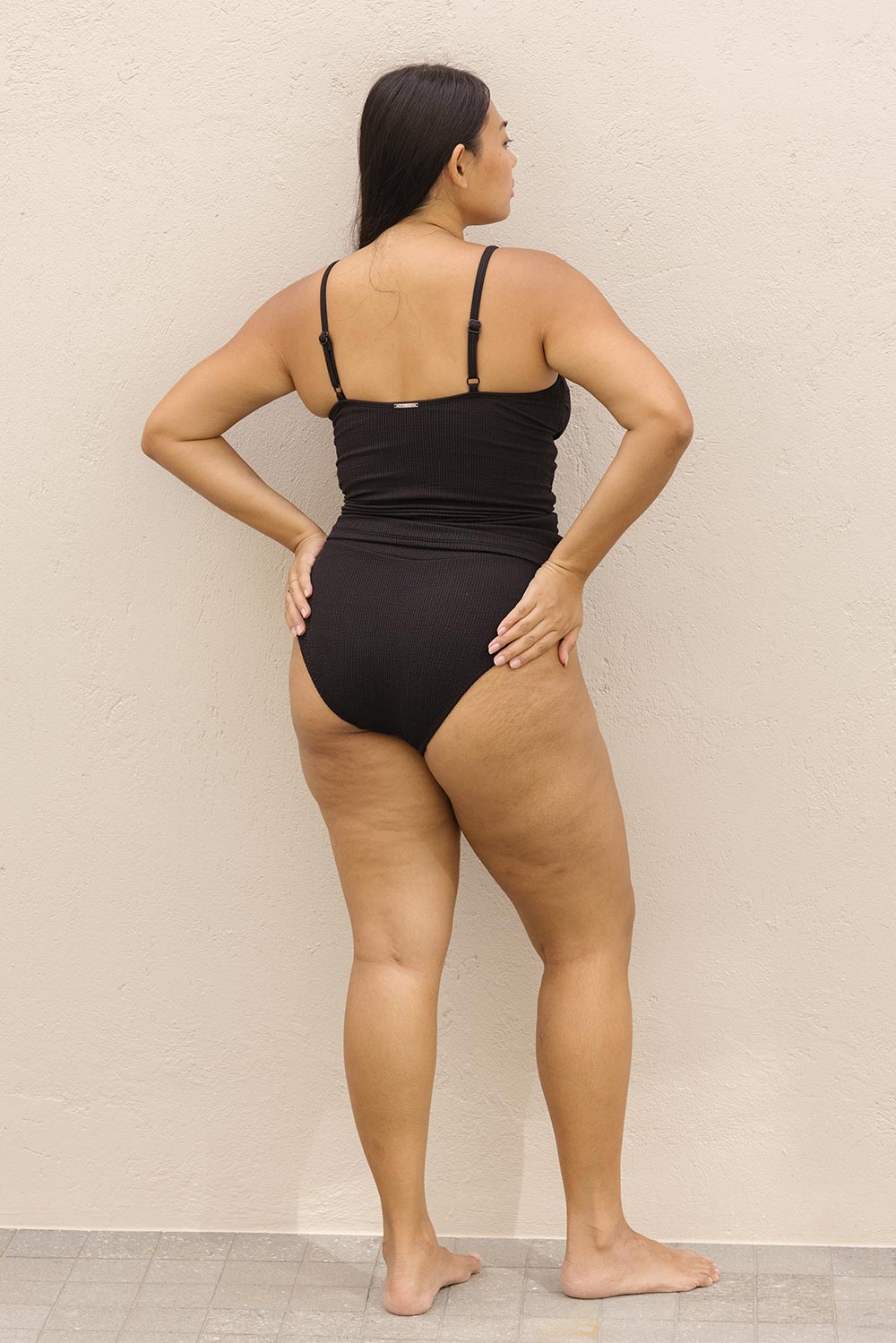 Coolum Tankini Top - Black Texture
